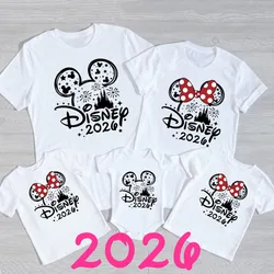 2024 Disney Trip Mickey Minnie Mouse Family Matching Shirts Cotton Dad Mom Bro Sis Kids T Shirt Baby Rompers Matching Clothes