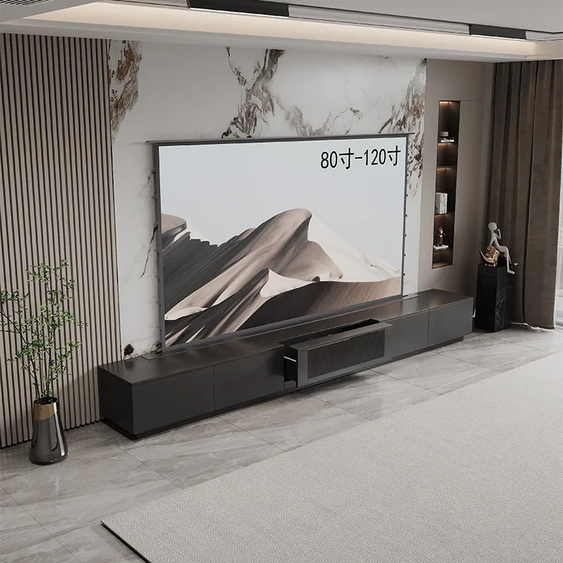 Electric lifting screen TV cabinet hidden automatic telescopic table integrated projector fully automatic special cabinet