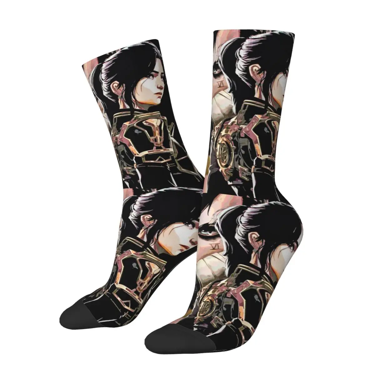 Arcane Anime Game Funny Socks Trendy Stockings Spring Non-Slip Women Men Socks Warm Soft Graphic Cycling Socks