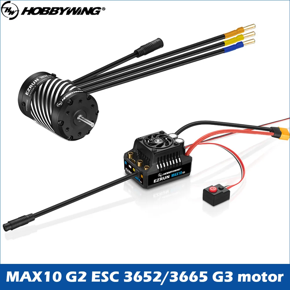 

Hobbywing EZRUN MAX10 G2 80A/140A 2-3S Водонепроницаемый бесщеточный регулятор скорости (ESC) и сенсорный бесщеточный двигатель 3652/3665 SD G3 для радиоуправляемых машин и грузовиков масштаба 1/10