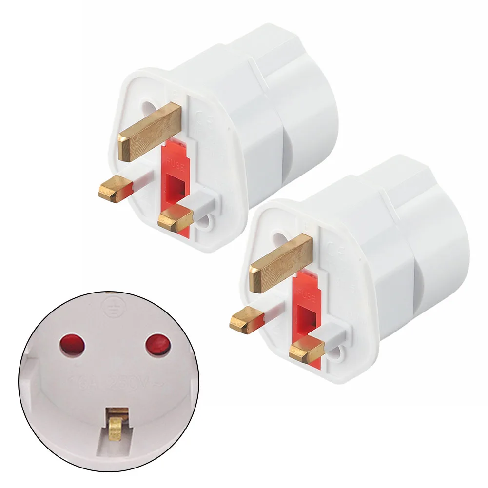 2 sztuki wtyczki adaptera U Euro 2 Pin do UK 3 wtyk pinowy uniwersalny Adapter AC Adapter podróżny części zamienne do europejskich elektronarzędzi