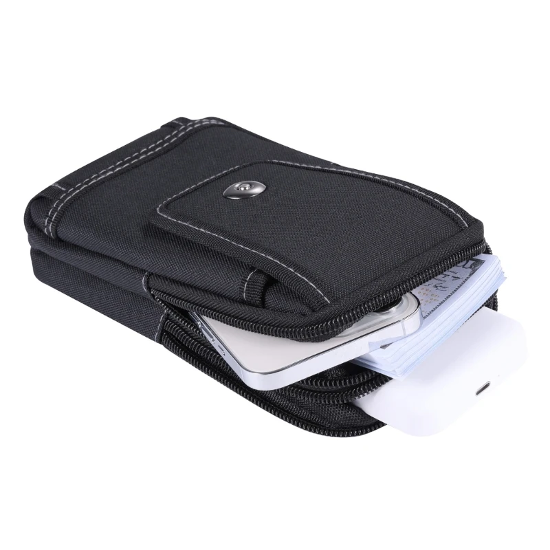 Durable Belt Bag Men Phone  with Magnetic Closure for Camping Hiking Gardening and Outdoor Activities