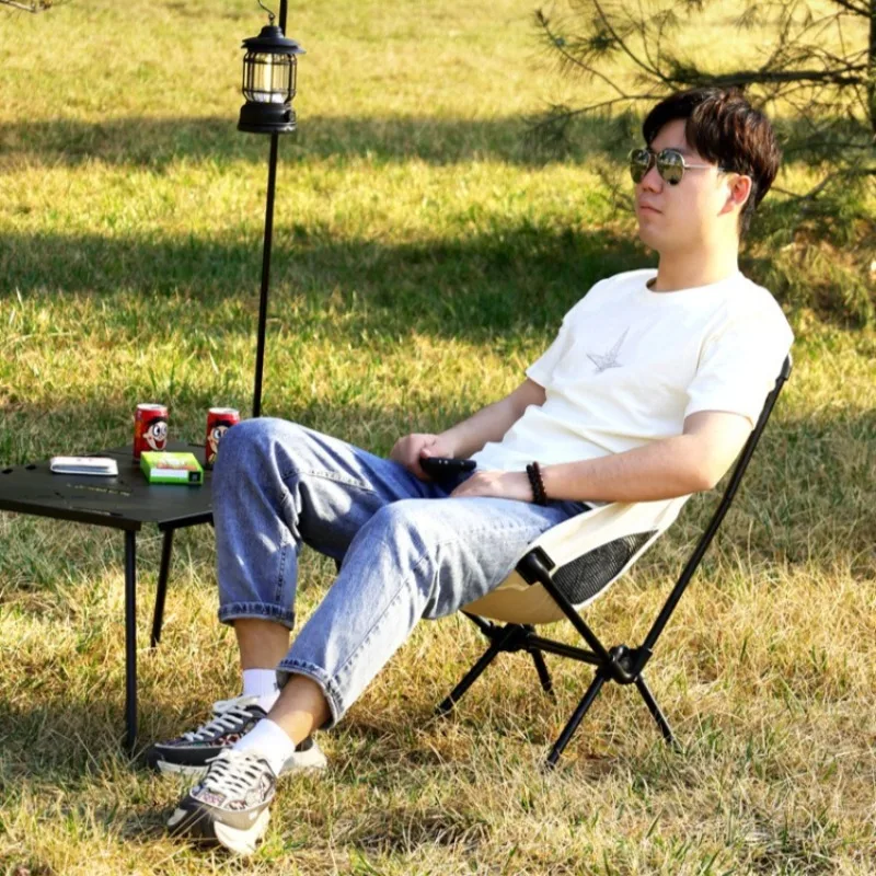 ポータブルムーンチェア-キャンプ用-軽量折りたたみ式-背もたれ付き-快適なアウトドア釣りピクニックチェア