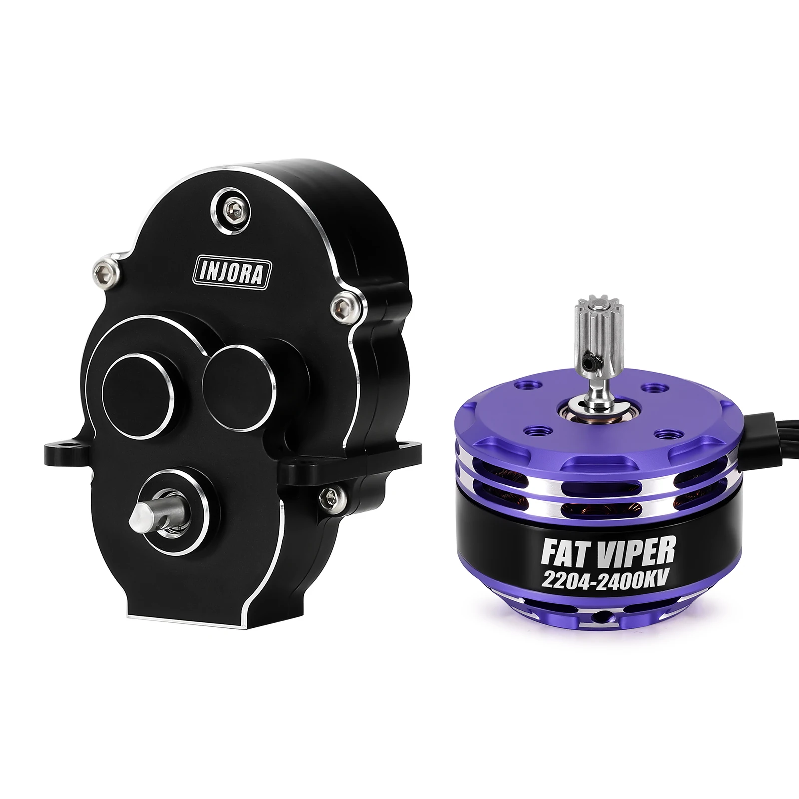 INJORA Brushless Fat Viper 2204 Outrunner Motor & Transmission for 1/18 RC Crawler TRX4M view 3