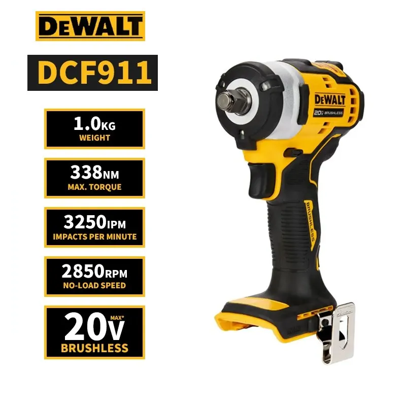 

DEWALT DCF911 1/2in Brushless Cordless Impact Wrench with Hog Ring Anvil 20V Lithium Battery 338NM 2850RPM 3250IPM Power Tools