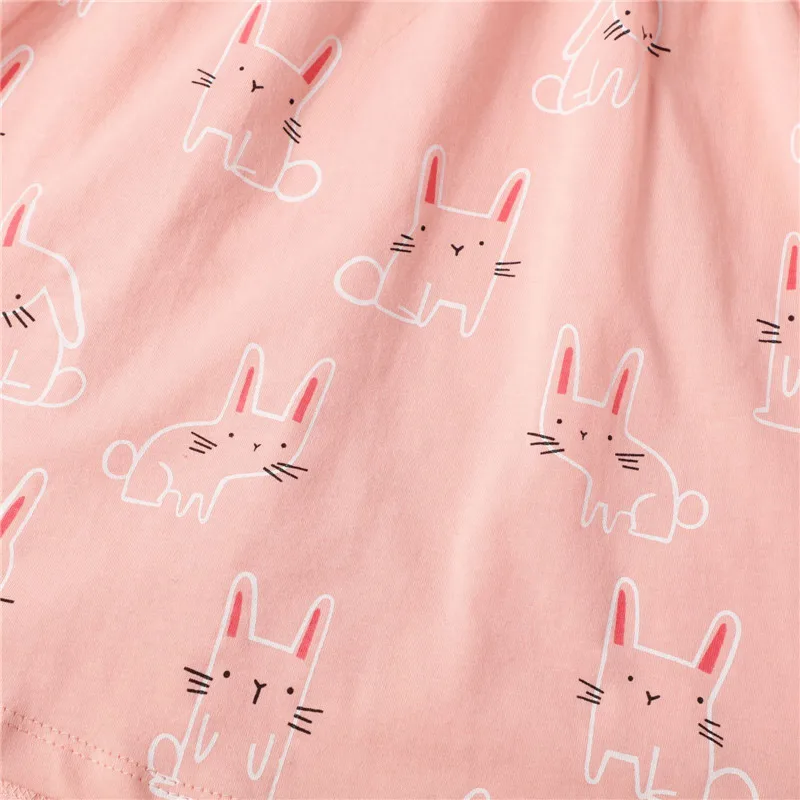 Jumping Meters Short Sleeves Cartoon Dresses For Baby Girls With Printed Some Cute Dinosaurs Unicorns Kids Hot Selling Clothes