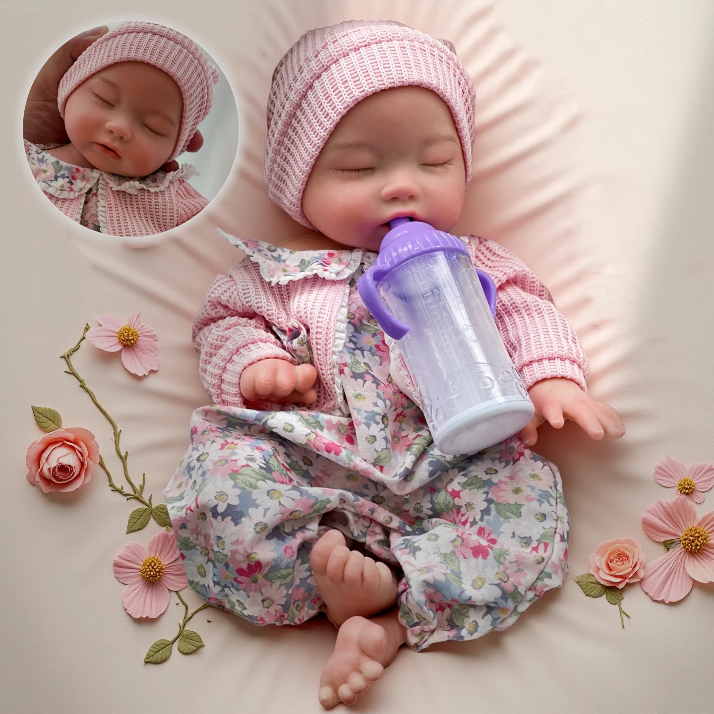 

35 см с открытым ртом bebe reborn de silicona кукла для девочек с 2 комплектами одежды моющаяся окрашенная кожа силиконовая кукла для новорожденных девочек