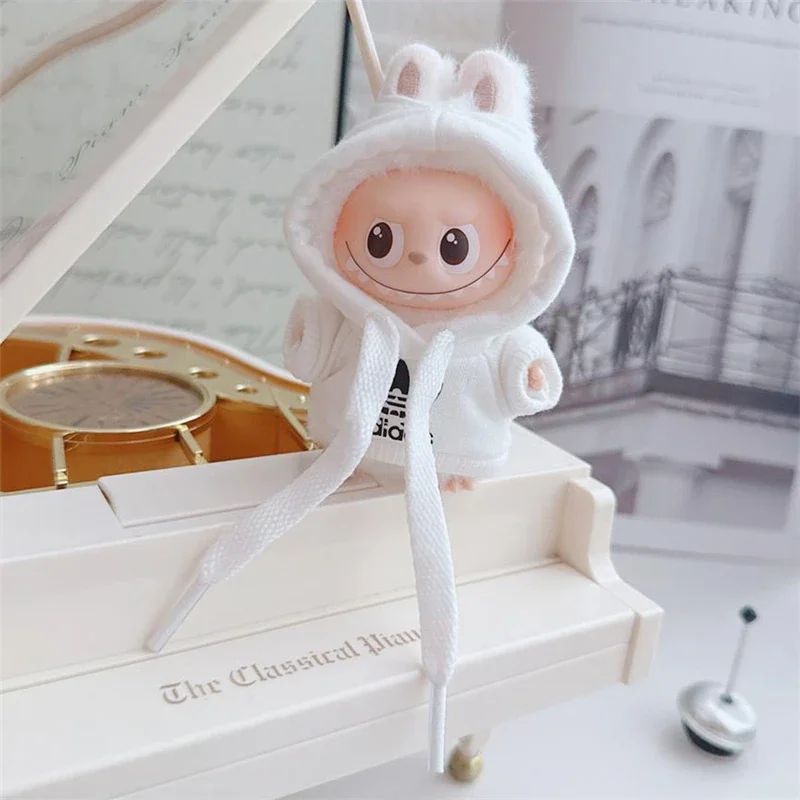 15 17 سنتيمتر ل Labubu دمية 4.0 الوحوش دبوس الحب سلسلة الكورية المعبود ADI هوديي الزي الملابس أحذية رياضية الملابس الإكسسوارات