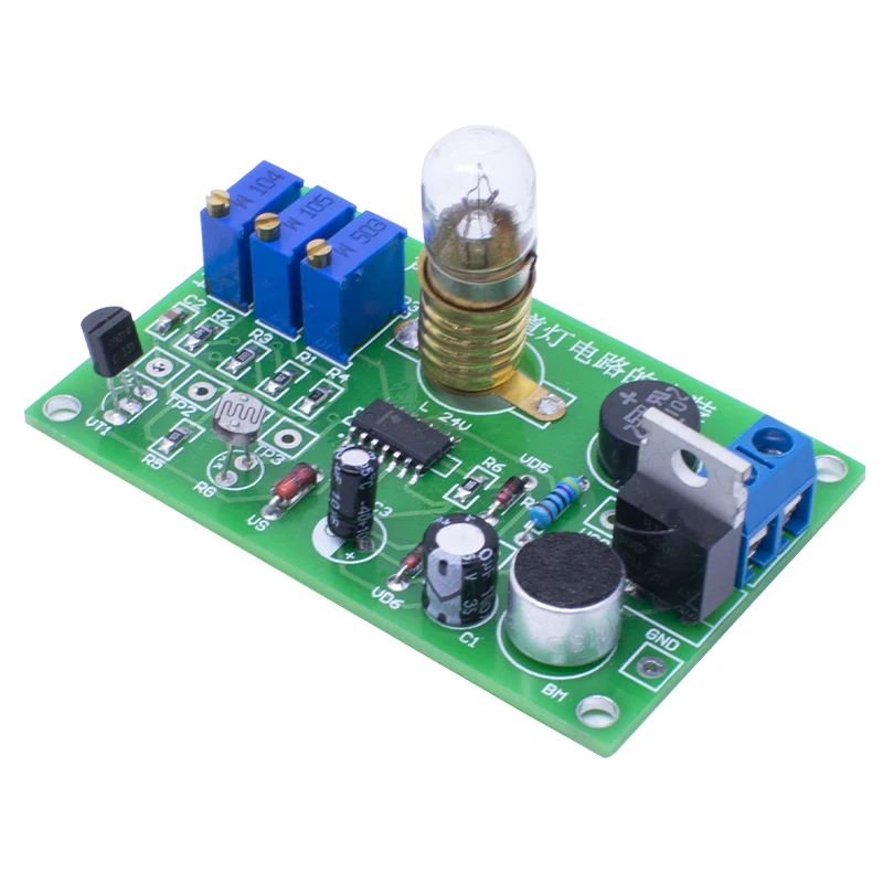 ชุดควบคุมวงจรแสงและเสียง CD4011 ชุดควบคุมไฟทางเดินอัจฉริยะแบบหน่วงเวลา ควบคุมอัตโนมัติ โมดูล DIY