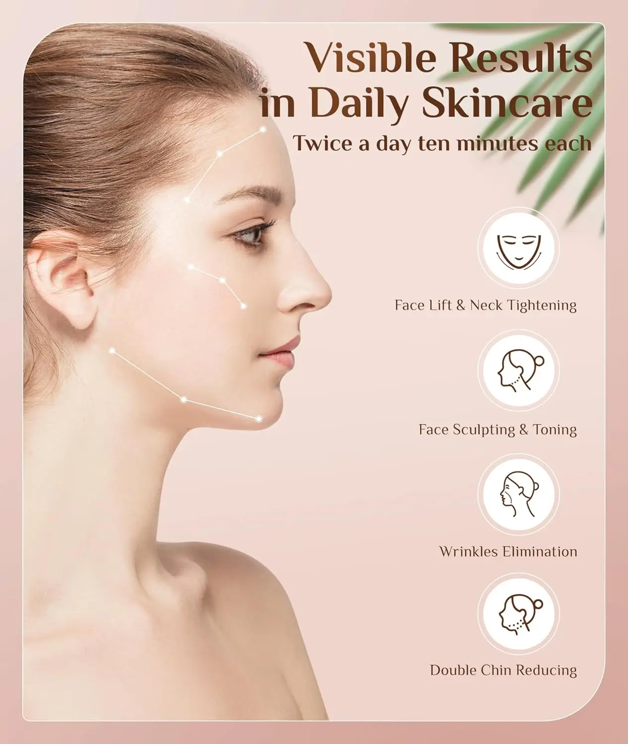 علاج بالضوء الأحمر بـ 7 ألوان للوجه والرقبة، أداة تدليك الوجه للتجاعيد والذقن المزدوجة، مدلك الوجه بالاهتزاز مع الحرارية