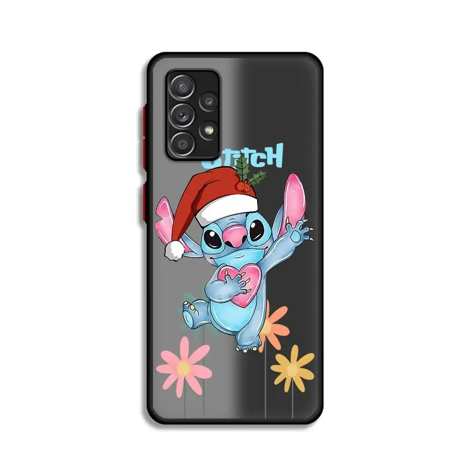 Disney Stitch Christmas Phone Case for Samsung Galaxy A14 A13 A15 A23 4G A34 A33 A53 A25 A24 A54 A73 A35 A55 5G Matte Cover