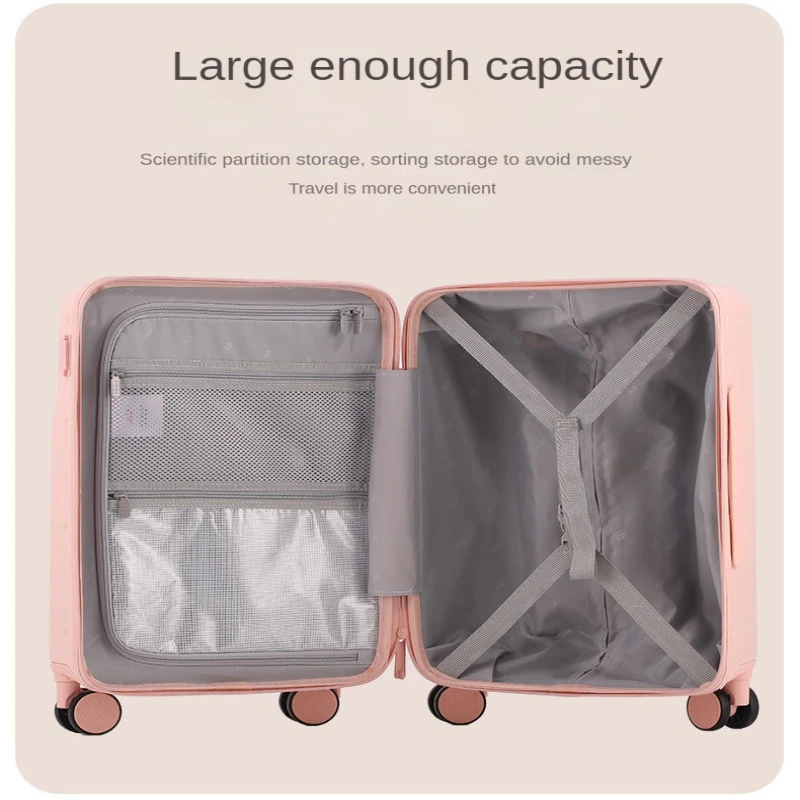 New Trolley Case Suitcase Universal Wheel High-Looking Fashion Password Travel Suitcase Front Opening Luggage Carry On Suitcase