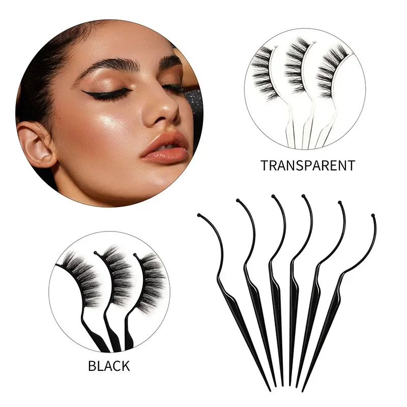 10Pcs Black/Transparent False Eyelash Extension Style Display Board Eye Lash Test Sticks Fake Lashes Holder Tool Eyelash Supply