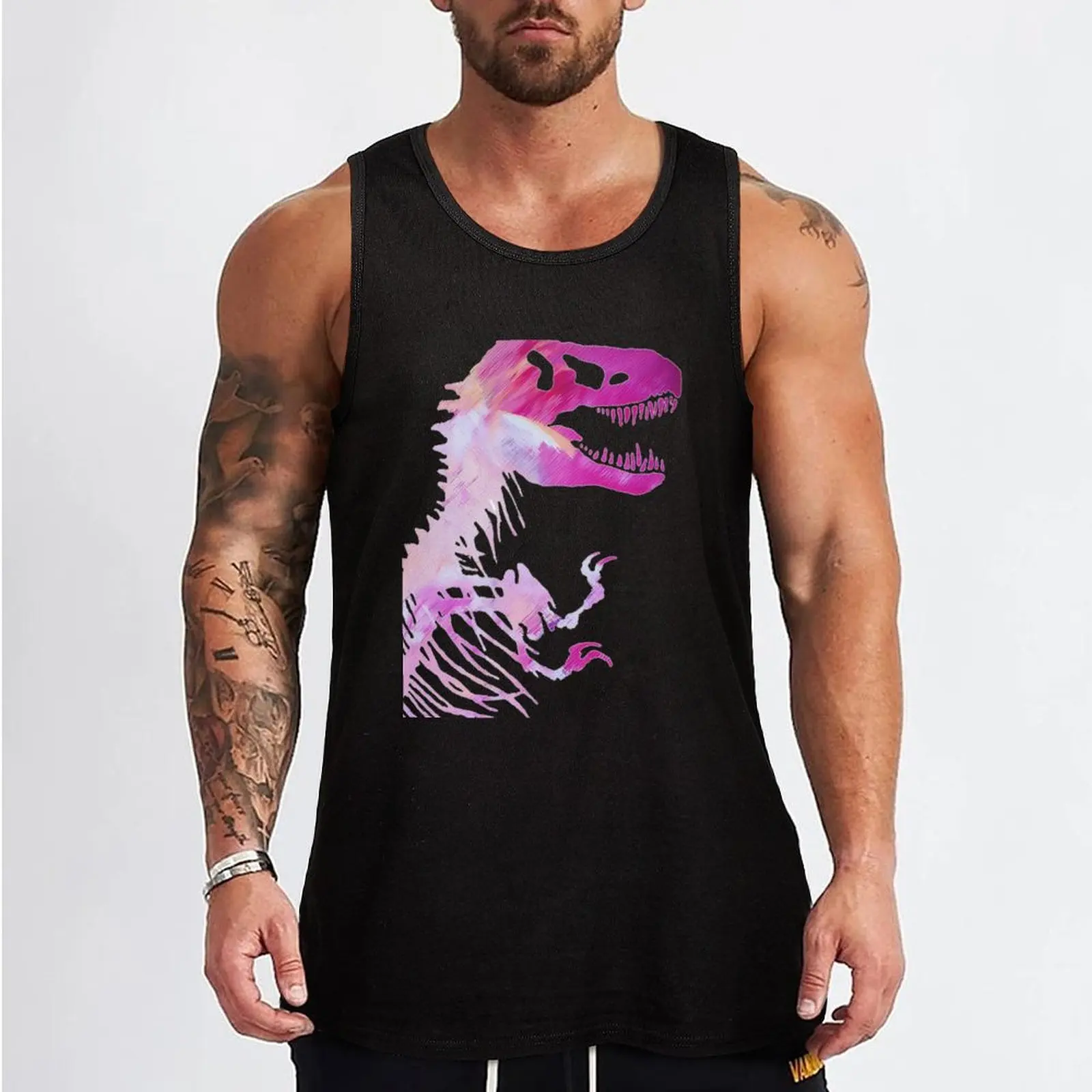 Fabuloso Rex regata para homens, ajuste muscular, ginásio t-shirts