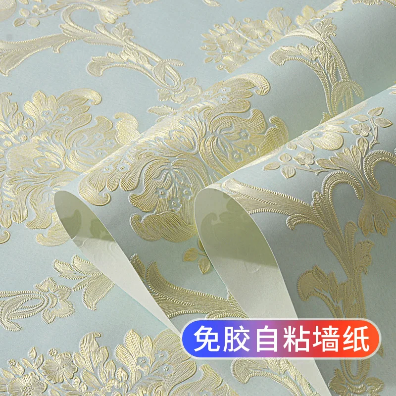 European style country 3D self adhesive wallpaper warm bedroom decorative stickers living room 3D TV background wall room wallpa