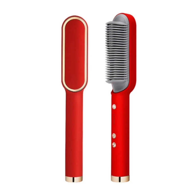 Hair Straightener Combs 2 In 1 Hot Comb Professional Multifunctional Fast Heating Anti-Scald Styler Tools EU Plug