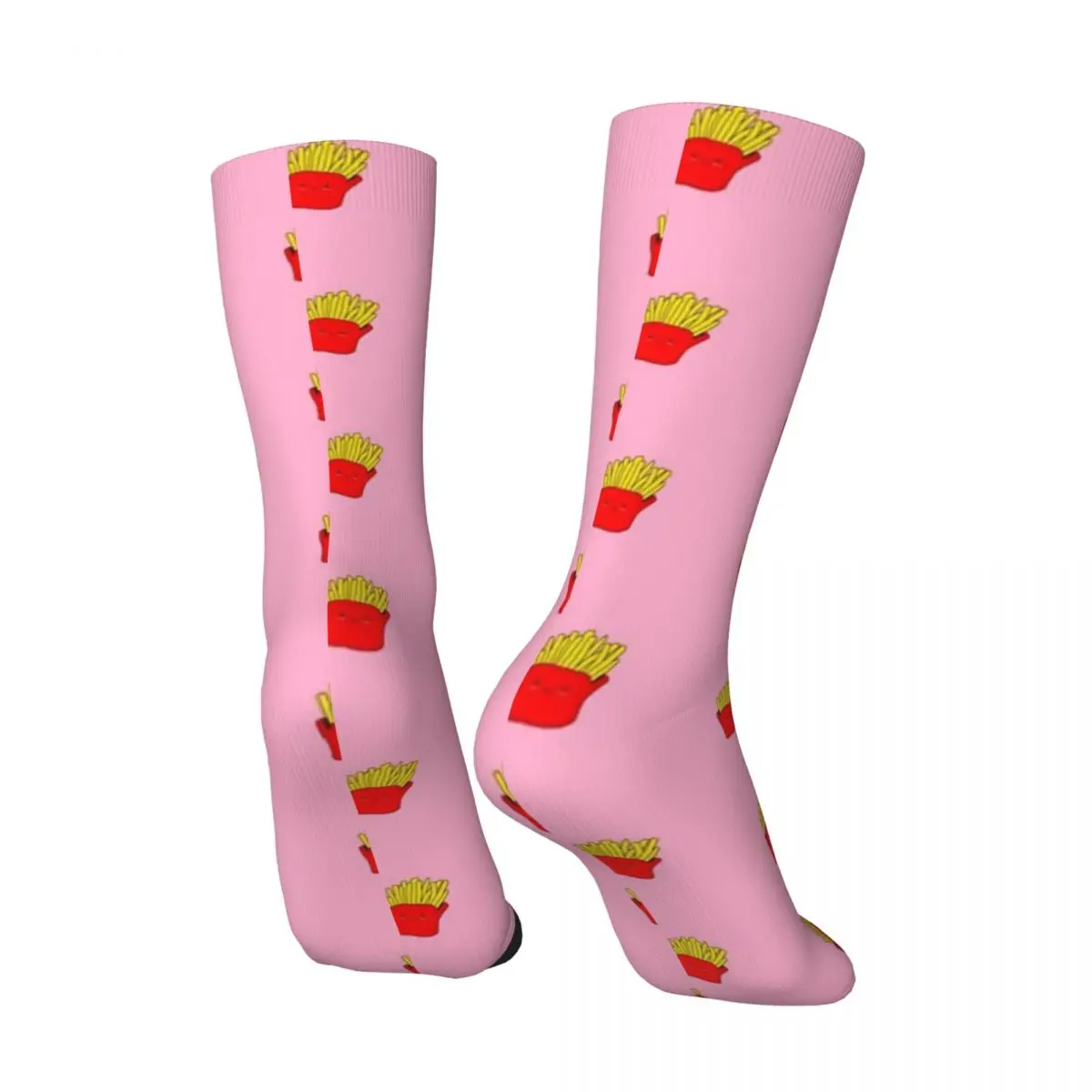 Hip Hop Retro Cute Looking French Fries Crazy Men's Compression Socks Unisex Fast Food Harajuku Pattern Printed Funny Crew Sock