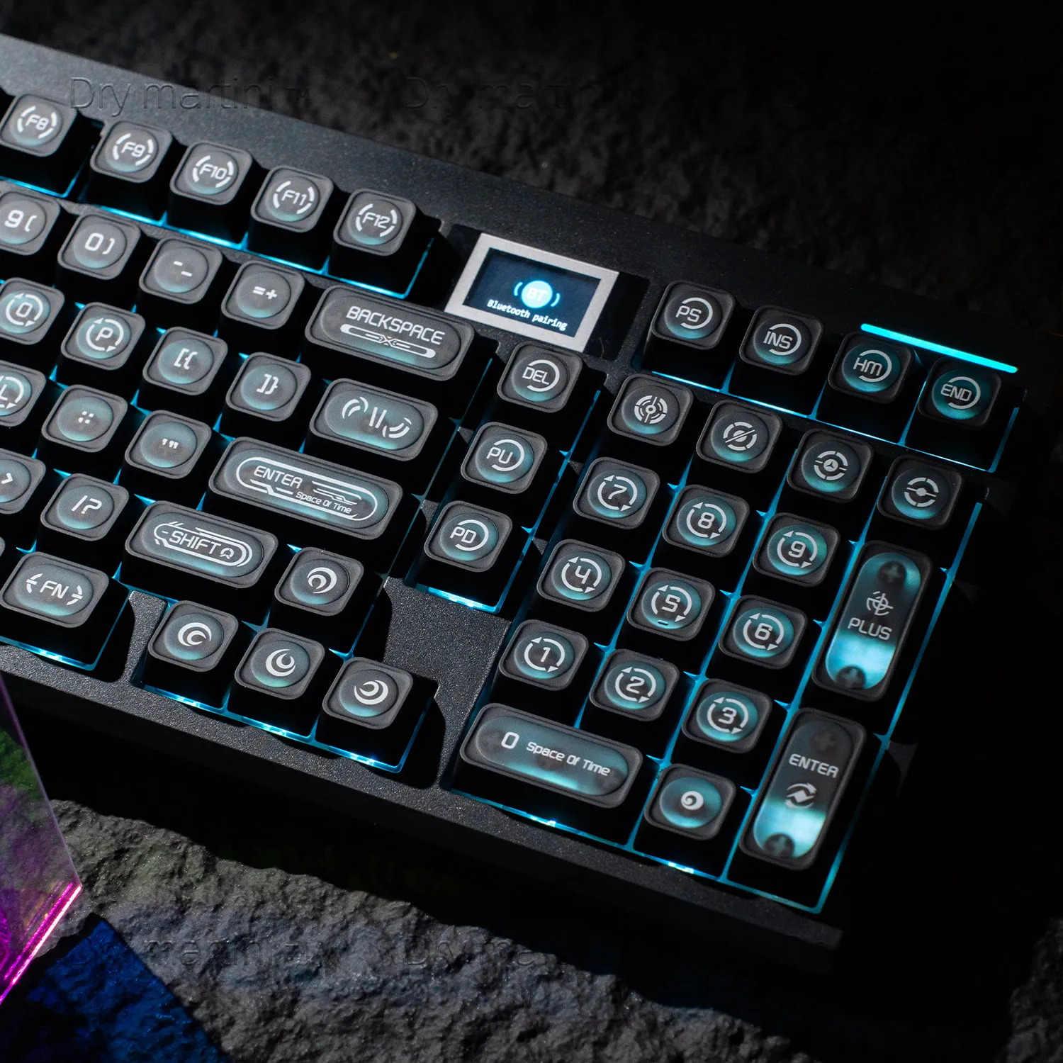 130 Keys Black PC/PBT Frosted Translucent Keycaps Set, Cherry Profile, Compatible with Magnetic Switch/Hall Effect Keyboard, Multi-Layout (Full Size, TKL, 60% ANSI ISO