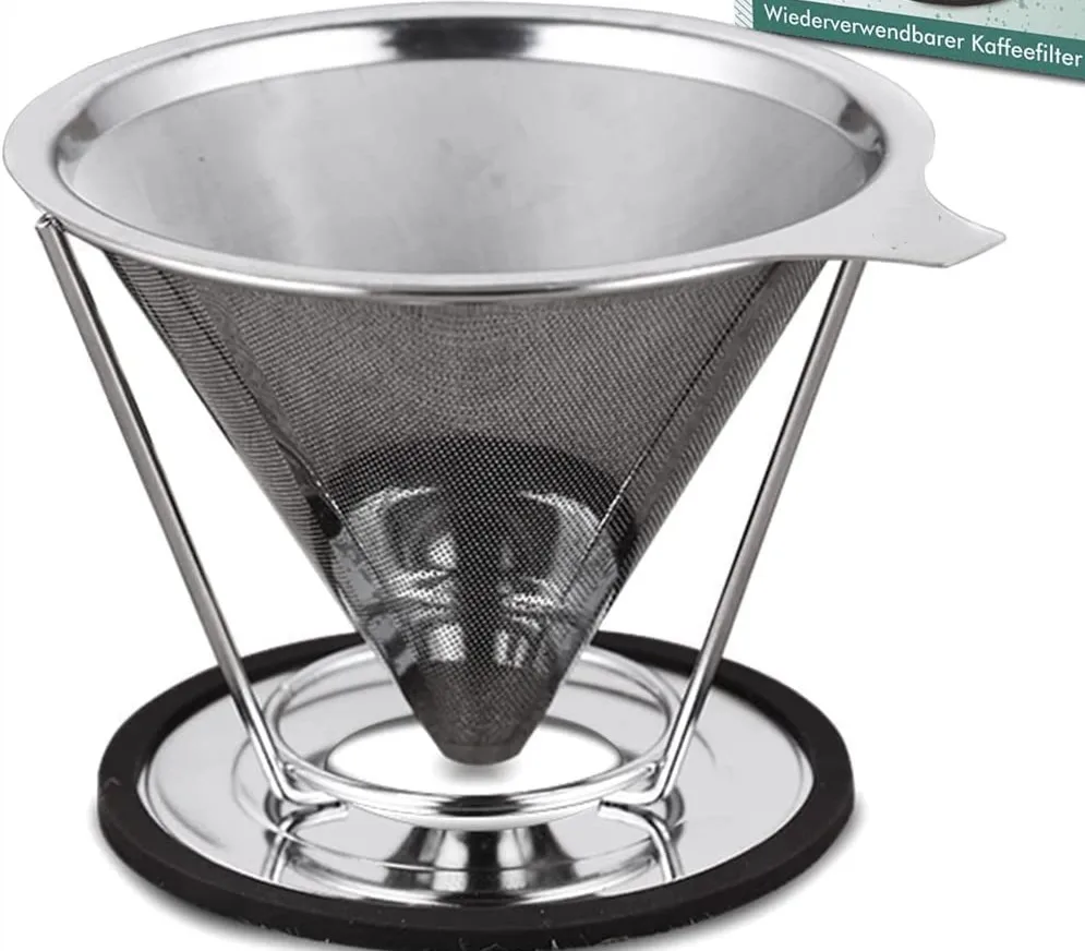 Reusable stainless steel coffee filter, ideal for filter coffee, chemex, pour over and cold brew coffee, permanent coffee filter