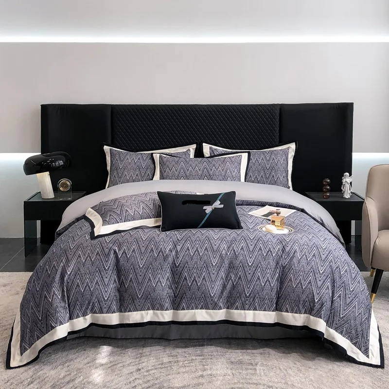 

Digital Printing Luxury Bedding Set 600TC Egyptian Cotton Queen King Size Duvet Cover Flat/Fitted Bed Sheet Pillowcases 4Pcs