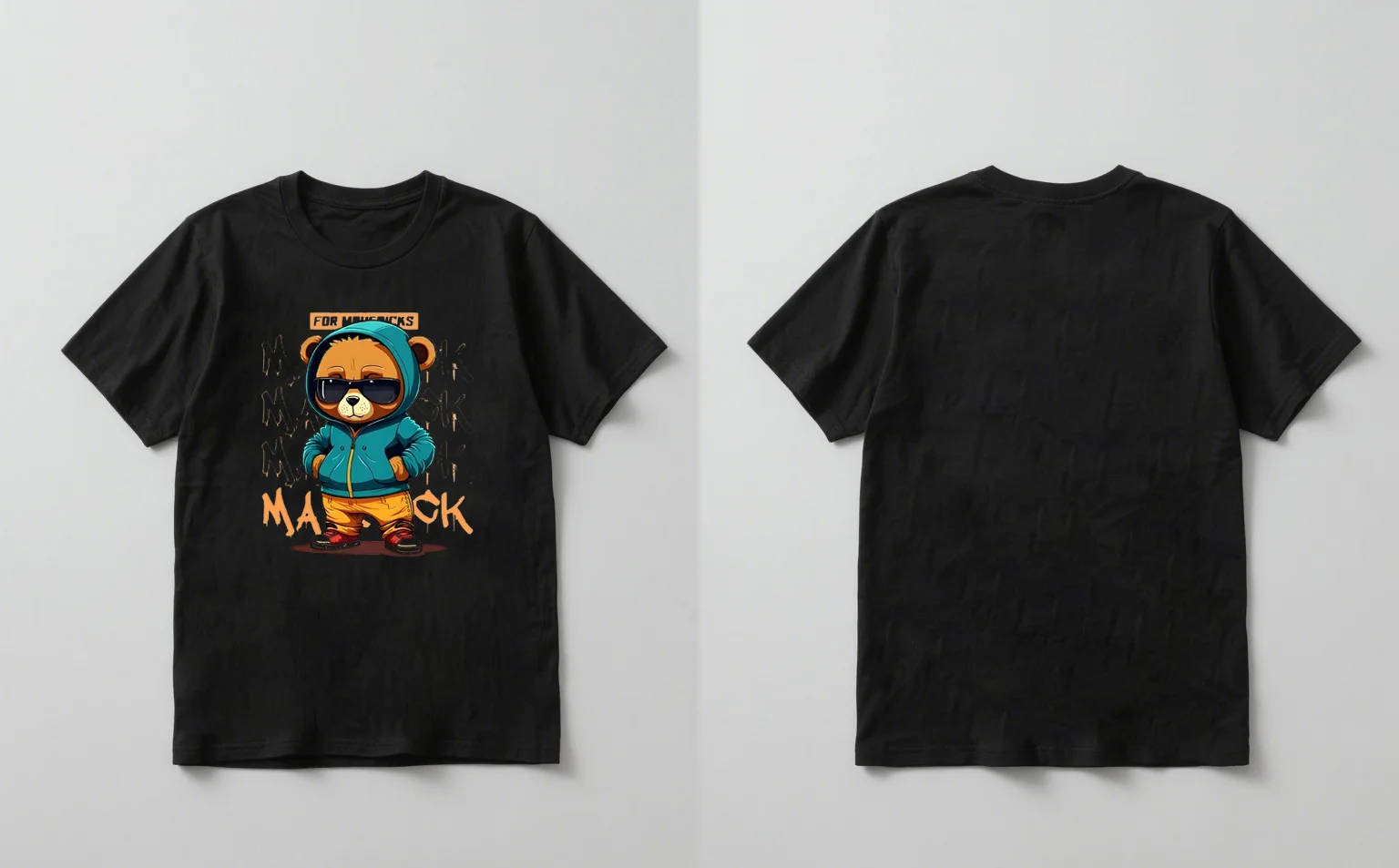 T-shirt stampata casual da uomo T-shirt a maniche corte con grafica cool Cartoon Bear