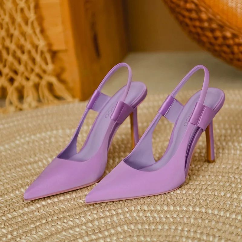 Luxury 2024 Pink Pointed High Heels Women\'s Slender High Heels Elegant New French Style Headed High Quality Summer Sandals