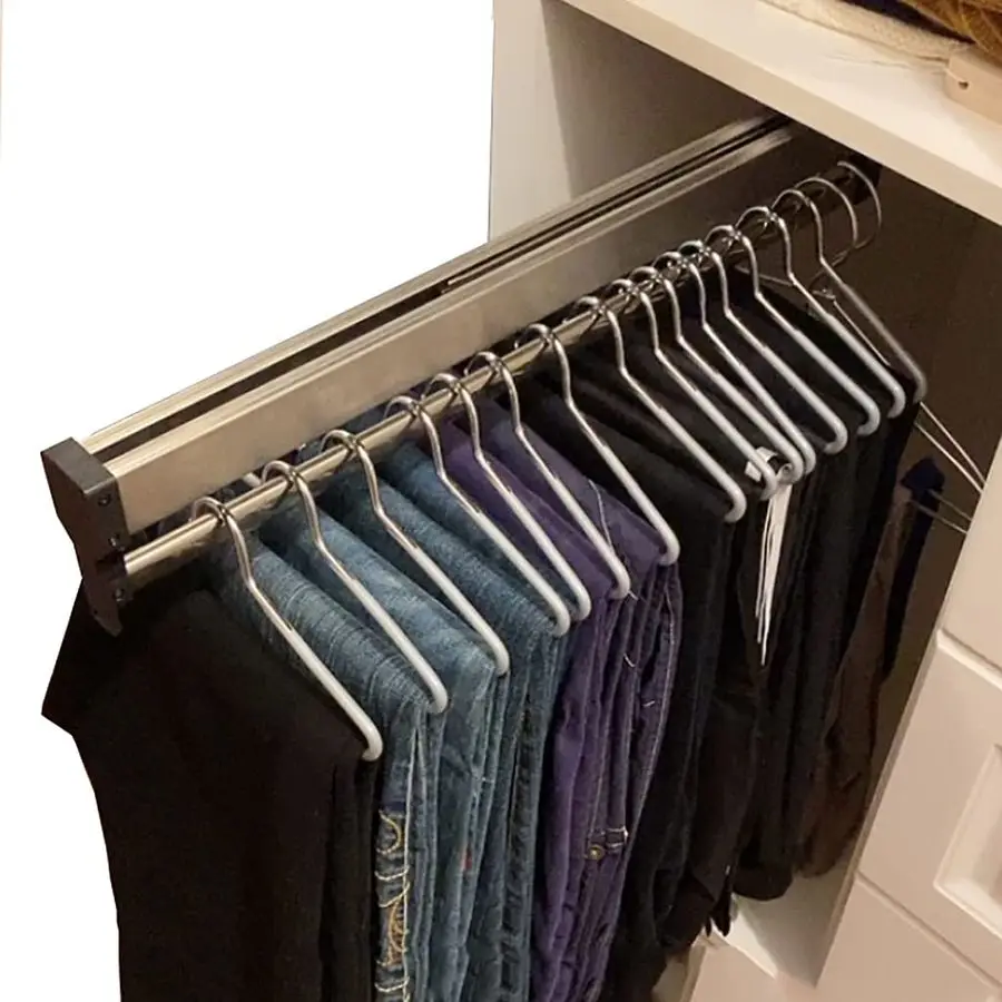 

Clothes Hanger Rail,PullOut Closet Rod 3060cm,Wardrobe Clothing Rail,Closet Organizer Rack for Pants and Coat 350MM 13.7INCH