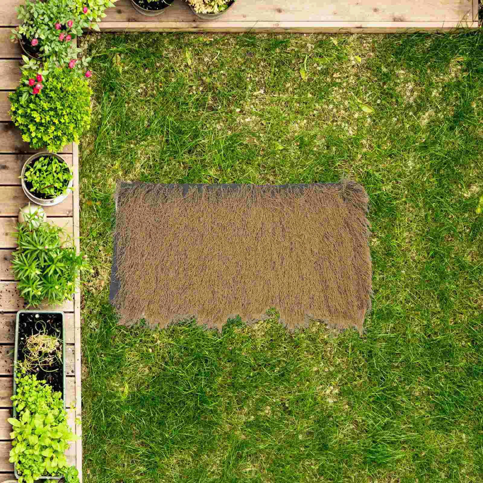 Azulejos de casa de paja de palma, alfombra de hierba, techo de simulación o imitación de vegetación Artificial DIY