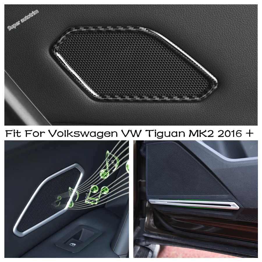 

Door Stereo Speaker Audio Sound Horn Frame Cover Trim For Volkswagen VW Tiguan MK2 2016 - 2023 Carbon Fiber Interior Accessories