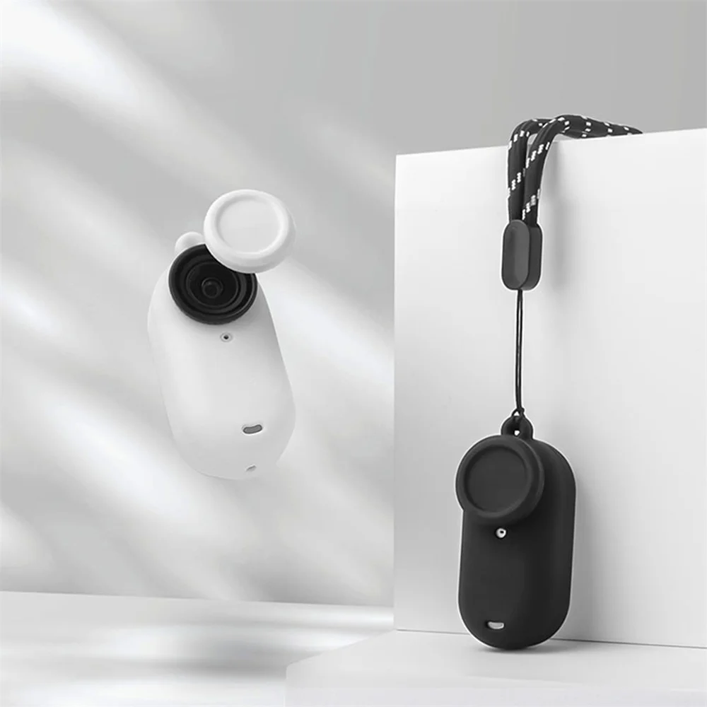 Funda de silicona para Insta360 GO 3S, funda protectora para lente de cámara de pulgar, cordón, accesorios de cámara