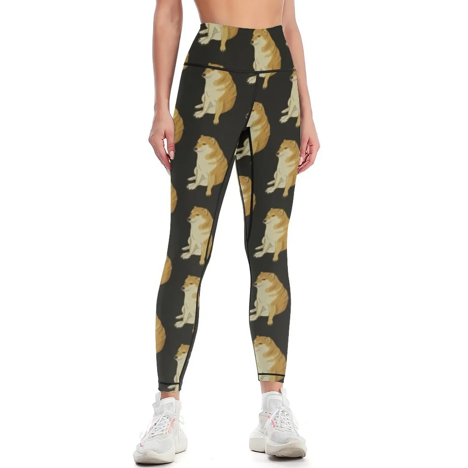 

Cheems Distressed Leggings joggers for legging pants raises butt gym's sportswear sports for Womens Leggings