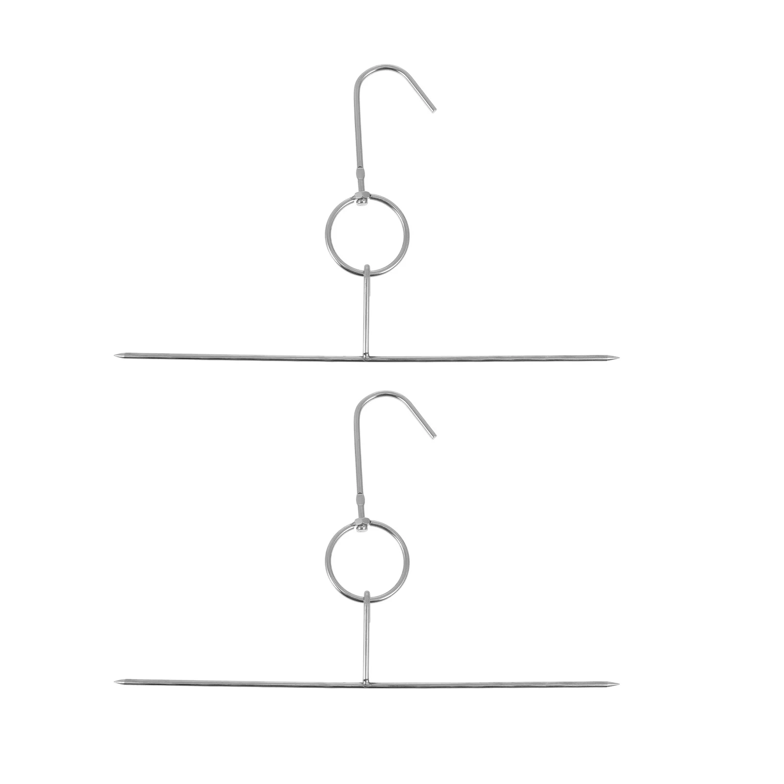 2 قطعة خطافات اللحوم القوية الحاملة من الفولاذ المقاوم للصدأ شوك الشمع المشوي لخطافات الشواء حلقات شار