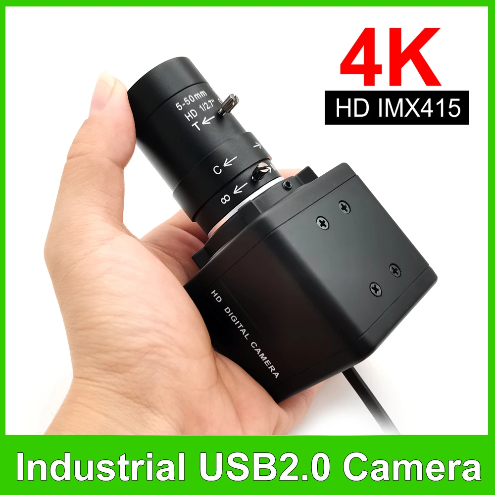 

Industrial 4K USB Webcam 8MP IMX415 5-50mm Varifocal CS Lens 2K 4MP F5253 Usb Video Camera Compatible OTG UVC For Youtube OBS