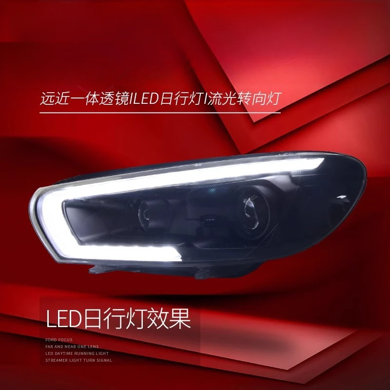 Suitable for Volkswagen Scirocco  09-17Headlight Assembly Modified LED Daytime Running Lights Flowing Turn Signal Xenon Headligh