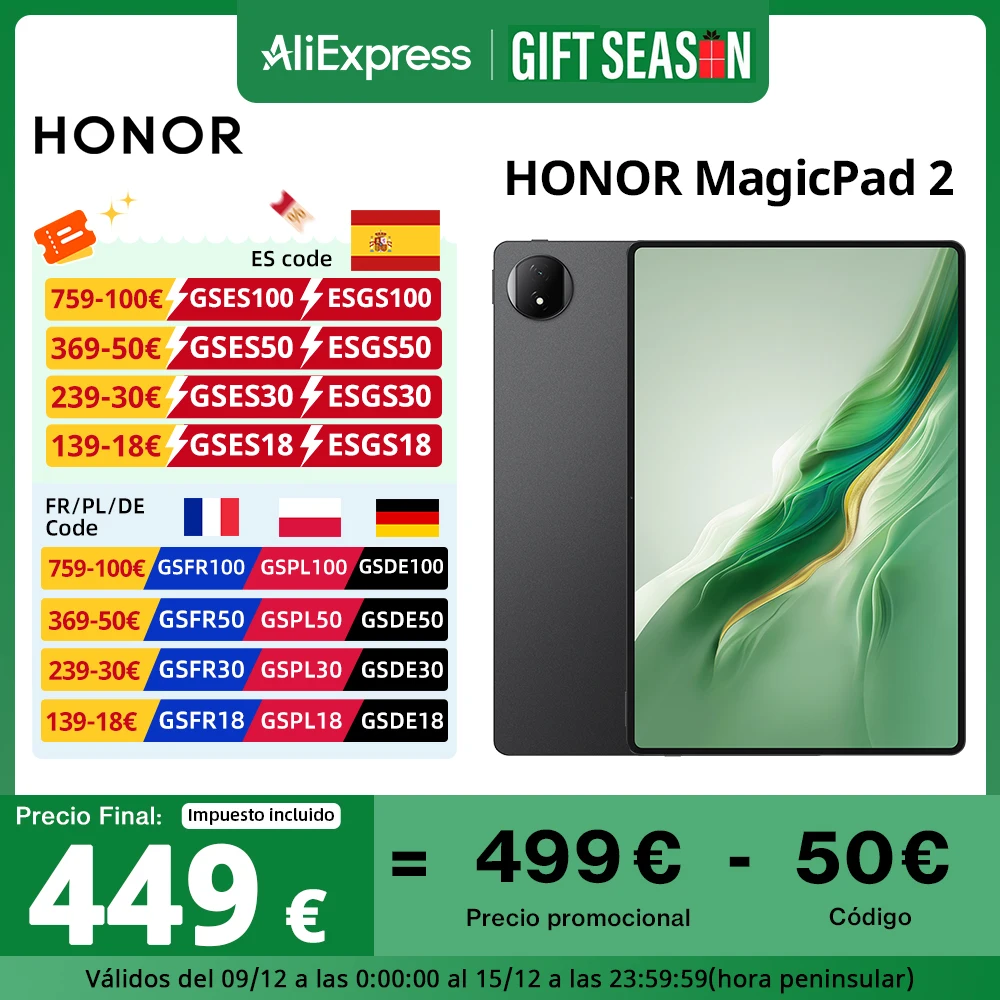 Globale Version HONOR MagicPad 2 Tablet 12,3 Zoll OLED-Bildschirm Snapdragon 8s Gen 3 CPU 13MP Rückfahrkamera 10050mAh Akku HONOR Magic Pad 2