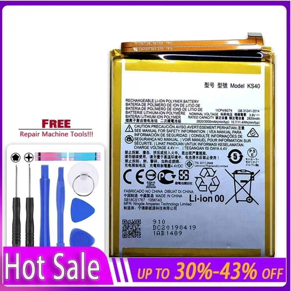 KS40 3000mAh Battery for Motorola Moto E6 Play XT2029 XT2029-1 Phone Batteries Battery Warranty + Track Code