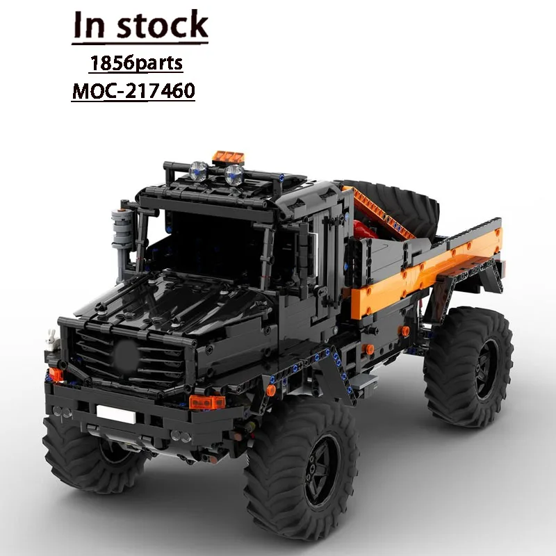 MOC-217460 Nieuwe Klassieke Zwarte Vrachtwagen Bouwsteen Model 1856 Onderdelen Creatief Speelgoed voor Jongens Kinderen Verjaardag Kerstcadeau
