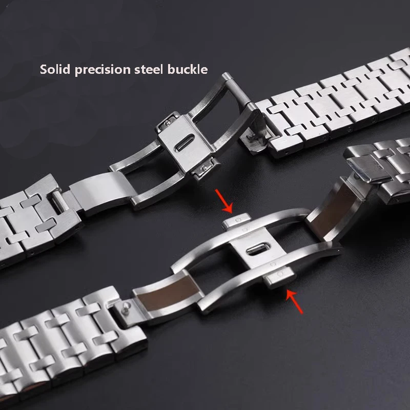 For Ap Royal Oak Offshore Watch Diameter 42mm Solid Stainless Steel Watch Strap 28mm Concave-Convex 15710 26470 Watchbands