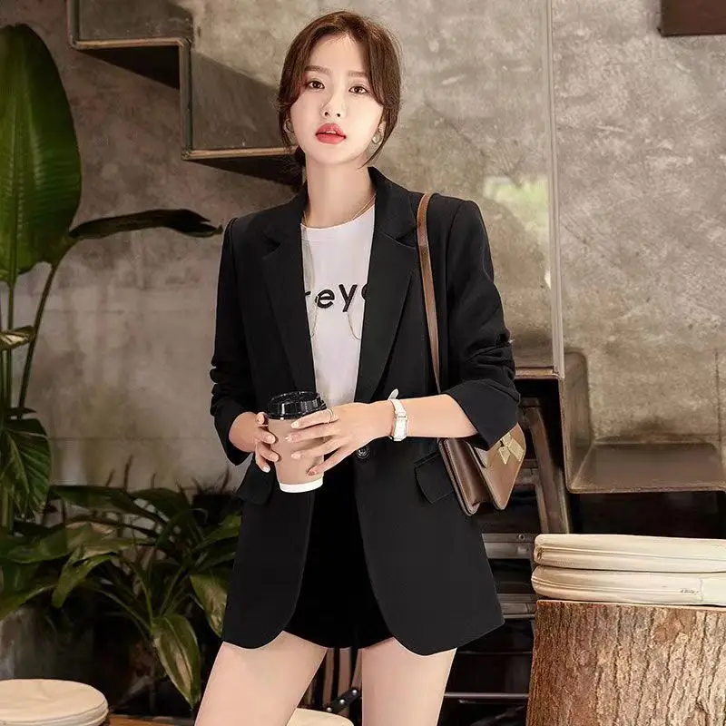 

Blazer Woman Offer Beige Design Buttons Big Size Elegant New Stand Collar Long Sleeve Fashion Spring Autumn 2025 Stylish