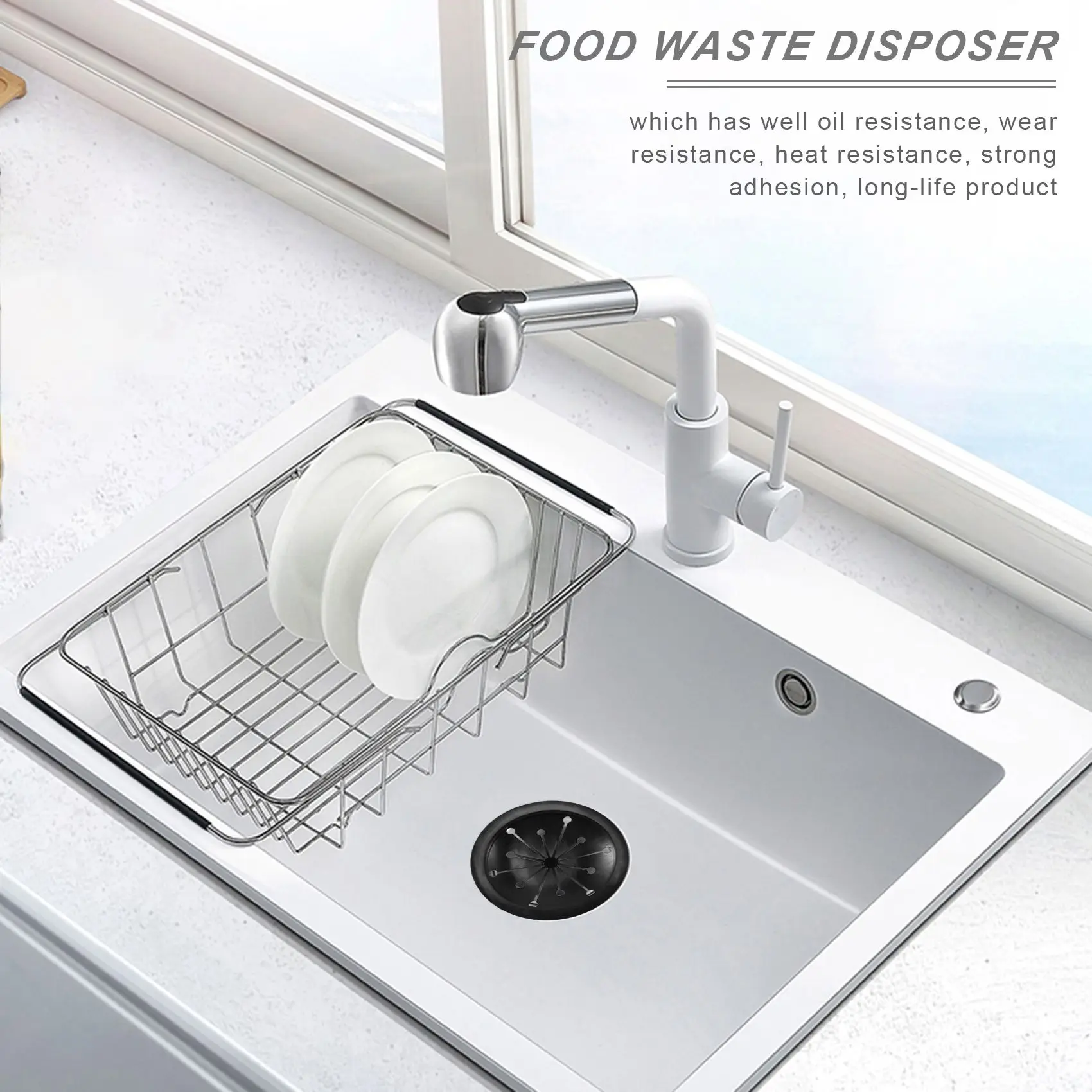 Food Waste Disposer Acessórios, Multi-Function Dreno Plugs, Splash Guards para Whirlaway, Waste King, Sinkmaster e GM Modelos-