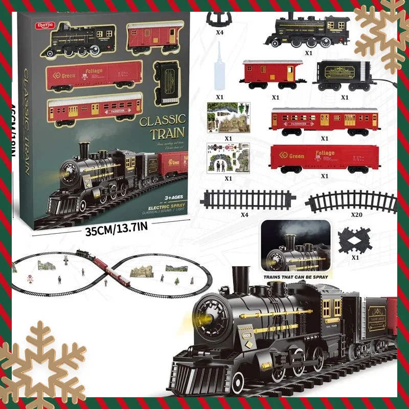 

Kids Electric Steam Train Toy Rail High-Speed Rail Parking Lot Model Family Reunion Party Game Boy EMU Birthday Gift