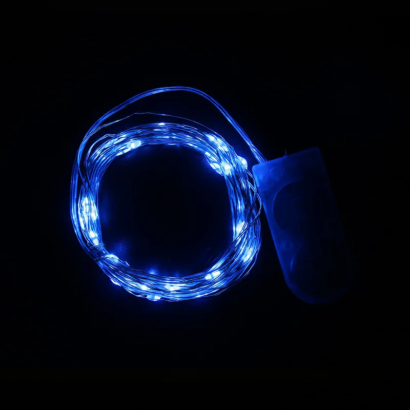 led button light string 2032 button battery box colored light string starry sky cake bouquet gift box copper wire light