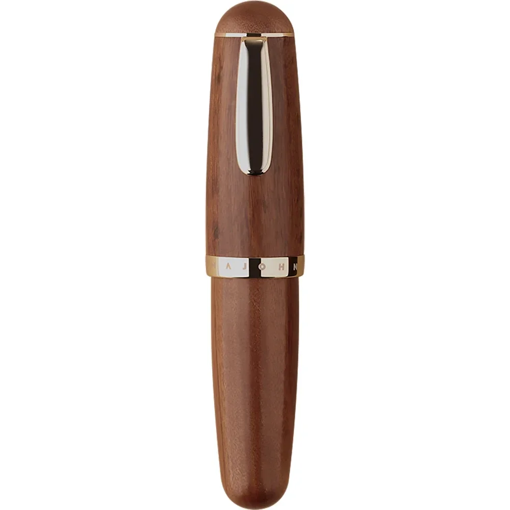 

Majohn Q1 Mini Wood Fountain Pen Brown Wooden Portable Ink Pen Iridium EF F M Nib Travel Short Writing Gift Pen