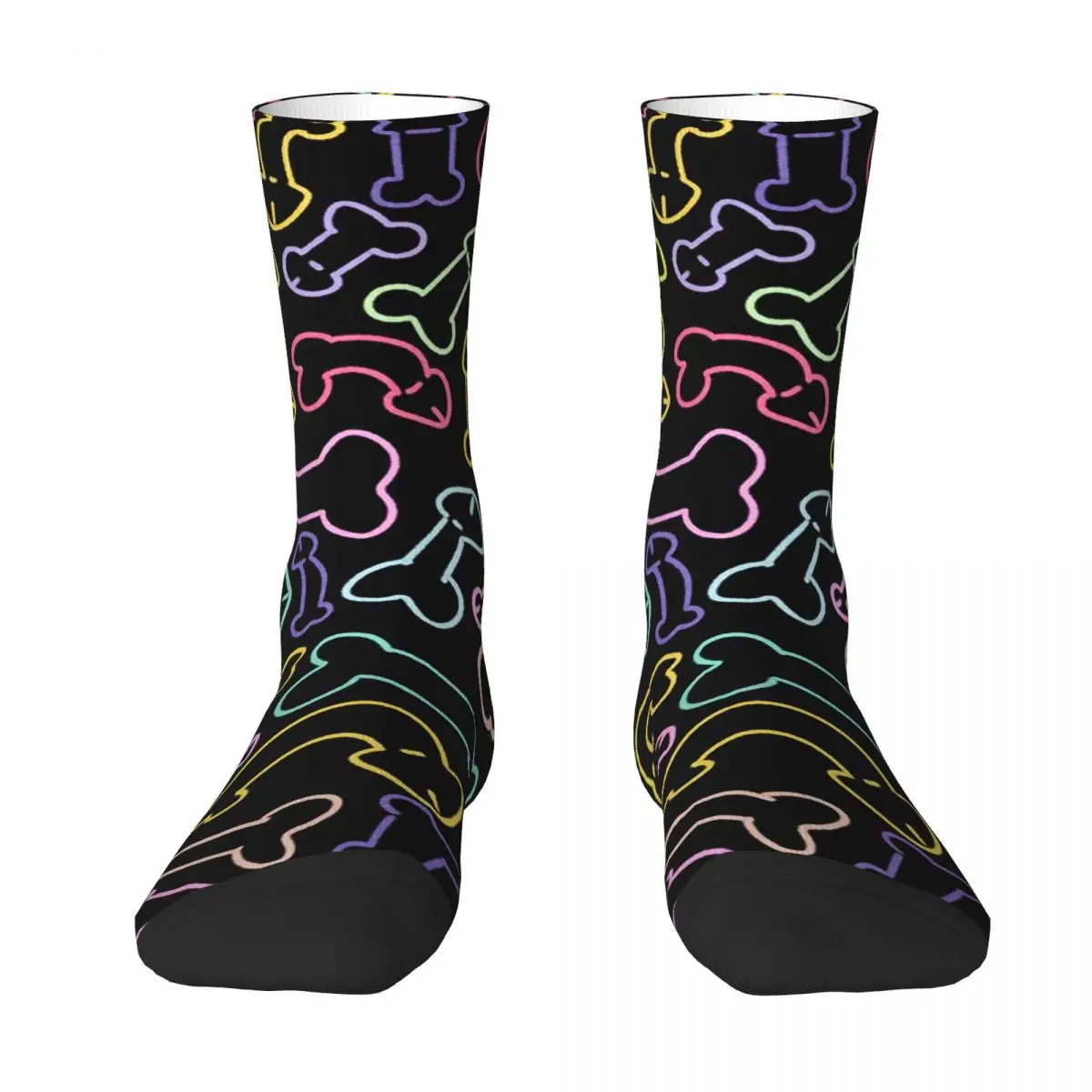 

PASTEL PENIS PATTERN MASK BLACK Socks Harajuku Sweat Absorbing Stockings All Season Long Socks Accessories for Man Woman Gifts