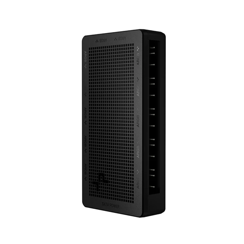 Deepcool SC700 A-RGB Hub de ventilador, concentrador de ventilador ARGB de 12 puertos 5V 3 pines, diseño de plano posterior magnético, adecuado para 5V 3 pines, alimentado por SATA
