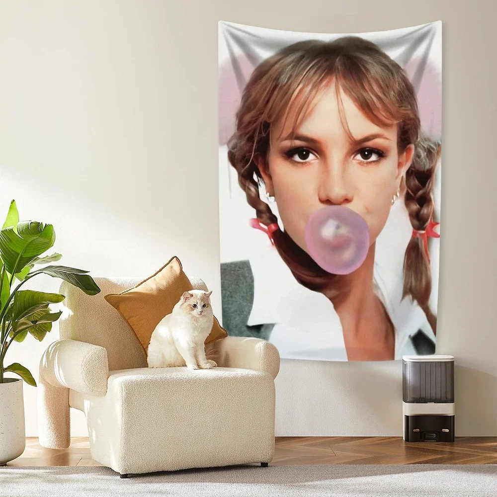 Retro Singer Britney Spears Tapestry Princess Of Pop Wall Hanging Home Decor Aesthetics Bedroom Dormitory Background Cloth