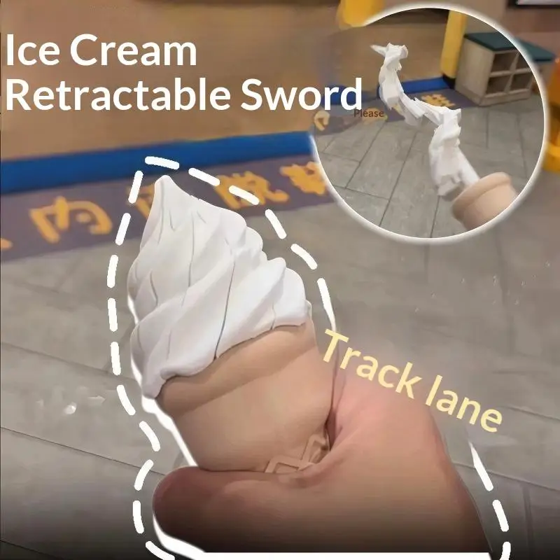 3D Printed Retractable Ice Cream  Prank Prop Telescopic Twist Cone Decompression Tool 3D Printing Novelty Gift For Friends