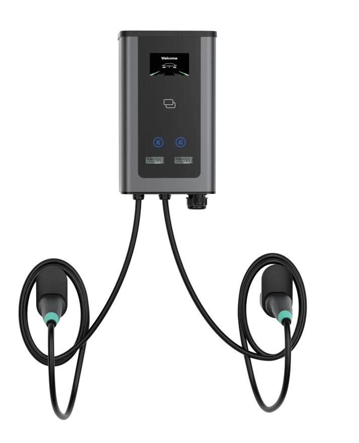New TDT D3 Dual 2*11kW/22kW AC Type 2 EV Charging Station with DLB Function for Home Use and  OCPP1.6j Optional