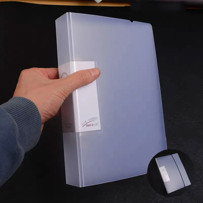 

Transparent PP 3-Hole Loose-Leaf Notebook Case Ring Binder Planner Clip Notebook Shell File Cover Folder Office School Supplies