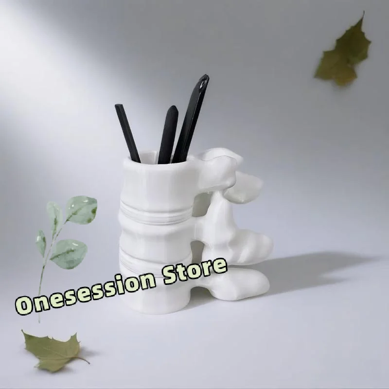 Spine Shaped Desktop Pen Holder 3D Printed Creative Fun Sturdy Base 1Pcs Cute Desk Decor for Teen Student Dorm Room